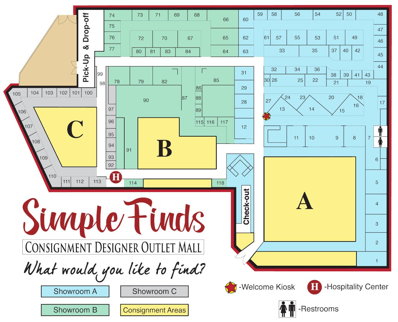 A Simple Find Consignment Outlet Mall - Store Map, 22 November